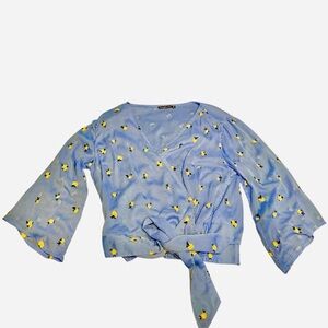 Abercrombie & Fitch Light Blue Floral Blouse